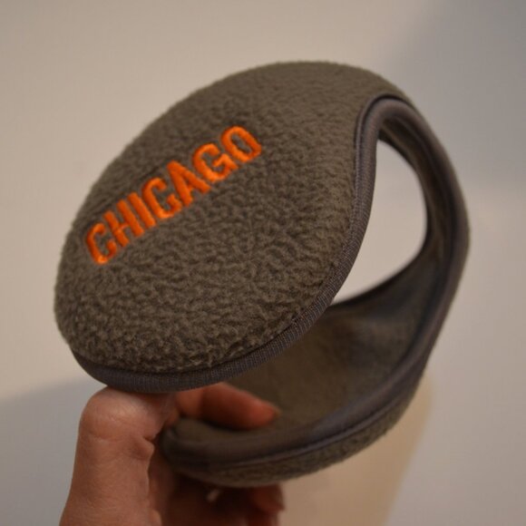 CHICAGO Ear Muffs (instead of Hat) Padded Fleece on Wire Length approx. 13.5' - Picture 1 of 6